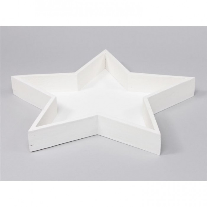 SAFATA FUSTA ESTRELLA 37.5x3.5x4.5c Blanca