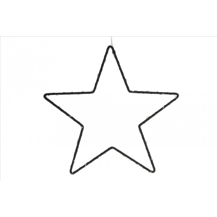 ESTRELLA METALICA CON LUCES 30x30x0.5cm NEGRA