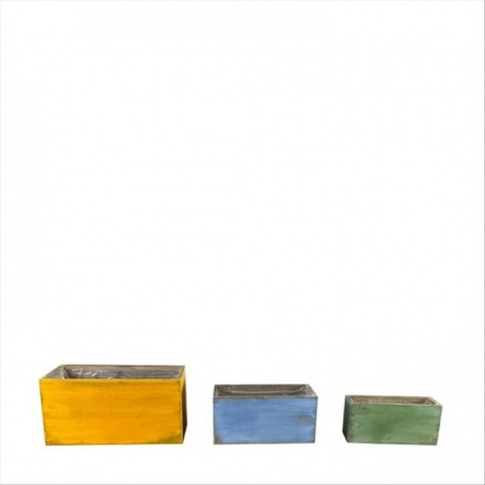 CAJAS MADERA COLORES 28x14x14cm SET3 RECTANGULAR