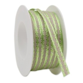 CINTA NATURAL RIBETE VERDE ALAMBRADO 7mm x20m