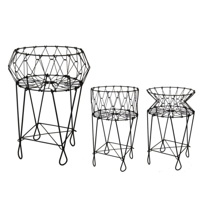 CESTA METALICA D40x70cm NEGRA