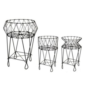 CISTELL METALIC POTES D50xH80cm NEGRA