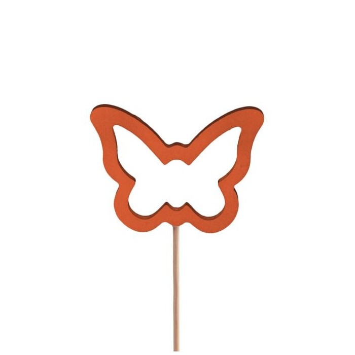 PICK MARIPOSA 7,5cm op 50cm  naranja (25u.)