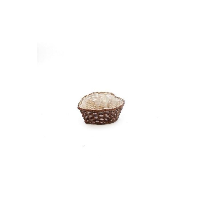 CESTA CORAZON BASIC MARRON D27X27 H11