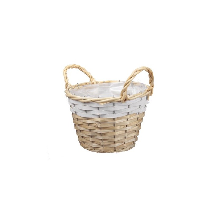 CESTO REDONDO natural/blanco D18x12cm