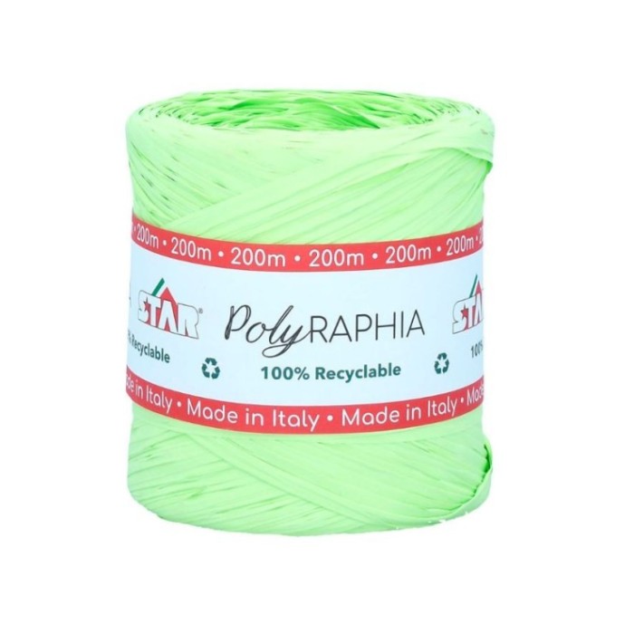 RAFIA BOBINA 200 m VERDE LIMA