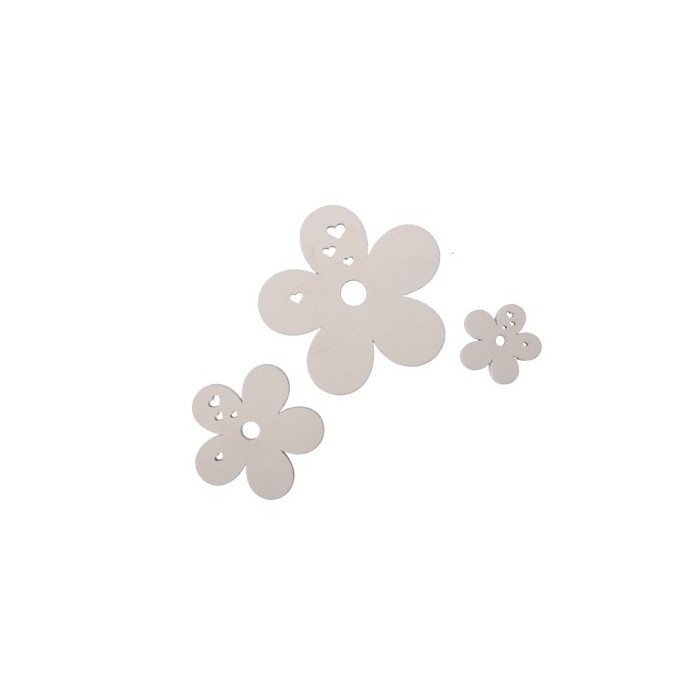 FLORS BLANQUES FUSTA 20 UNI (3 mides) 3/5/7cm