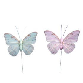 MARIPOSAS LILA/VERD ALAMBRADAS 12UNI