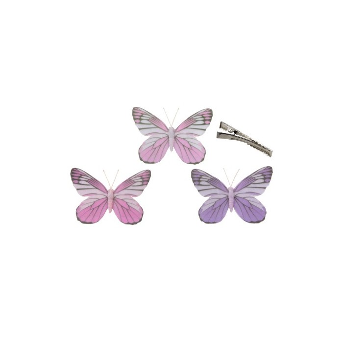 PAPALLONES CLIP 12CM ROSA 3UNI