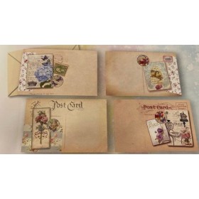 TARJETAS Y SOBRES 4TEMAS 100uni POSTALES