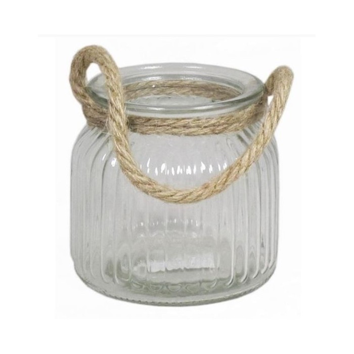 CRISTAL LECHERA RAYAS CUERDA D9.5/11 H10.5cm