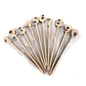 PICK NUMEROS FUSTA 25CM 5 UNI