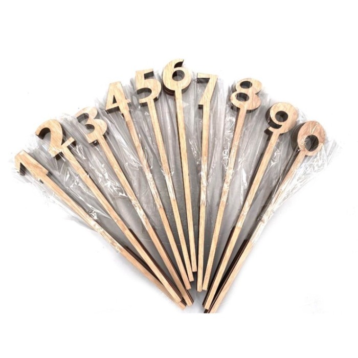 PICK NUMEROS FUSTA 25CM 5 UNI