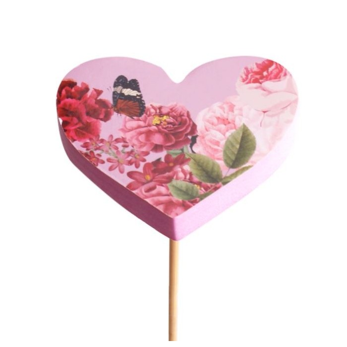 PICK CORAZON AMORA 7cm PALO 50cm 25UNI