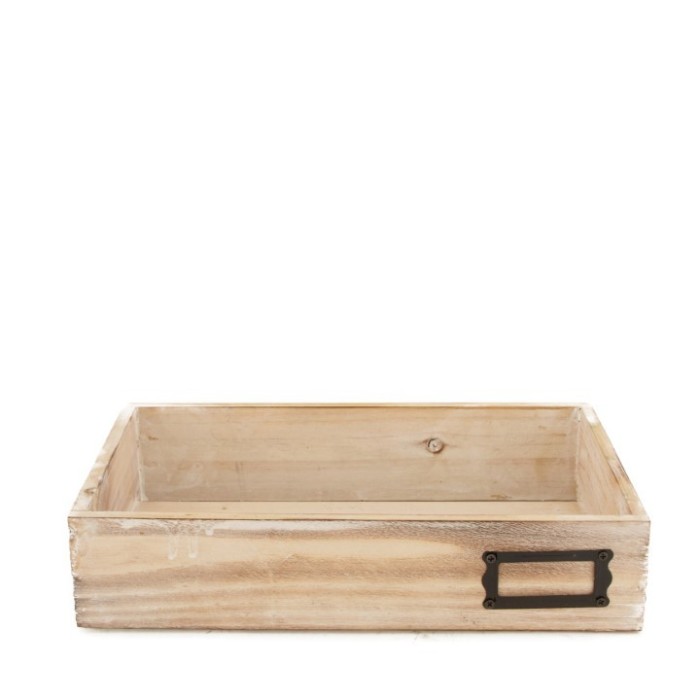 SAFATA MADERA BLANQUEADA 28x18x6cm