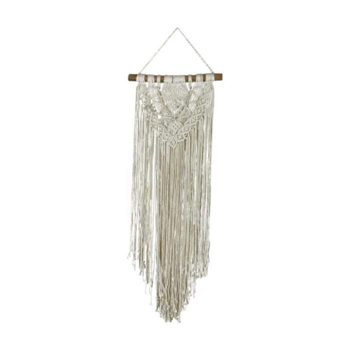 TRONCO CON MACRAME 38x3x100cm BLANCO