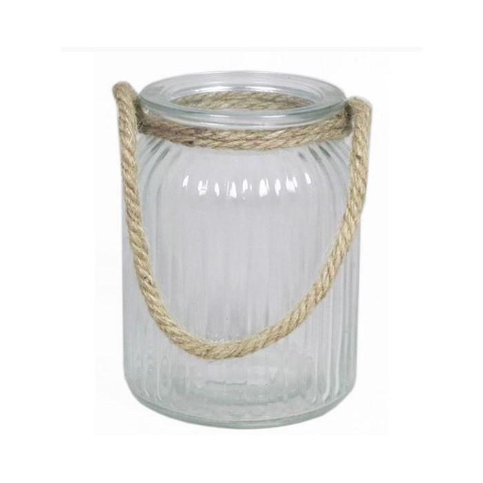 CRISTAL LECHERA RAYAS CUERDA D9.5/11 H14.5cm