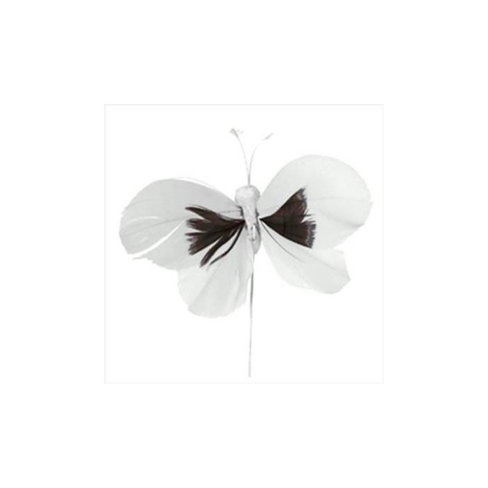 PICK MARIPOSA 8cm+12cm Plumas 48pcs Blanca