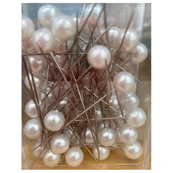 ALFILERES PERLADOS BLANCO 10x60mm 50uni