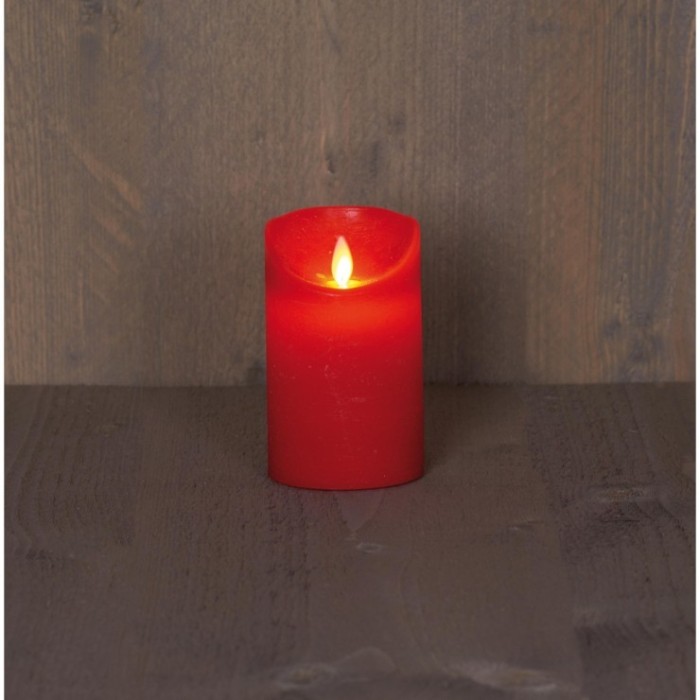 VELA ROJA LLAMA MOVIMIENTO PILAS 7,5x12,5cm TIMER