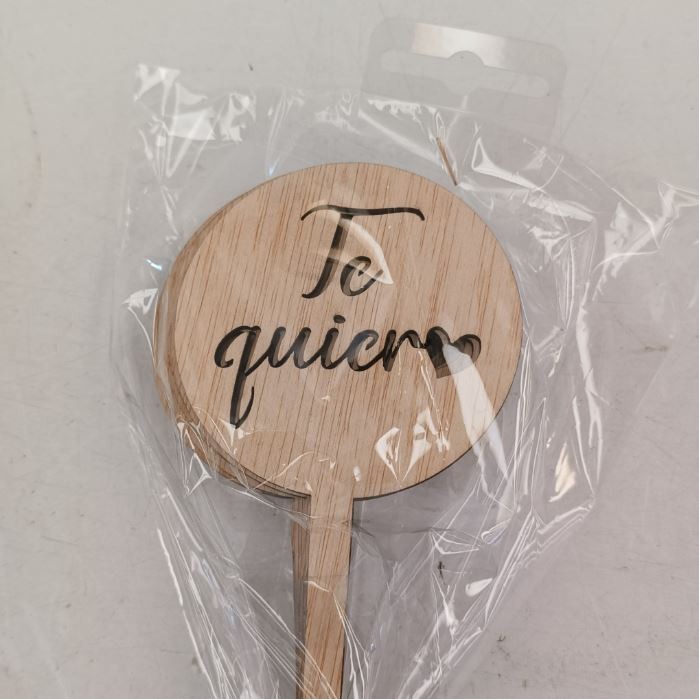 PICK TE QUIERO h25cm FUSTA 10u