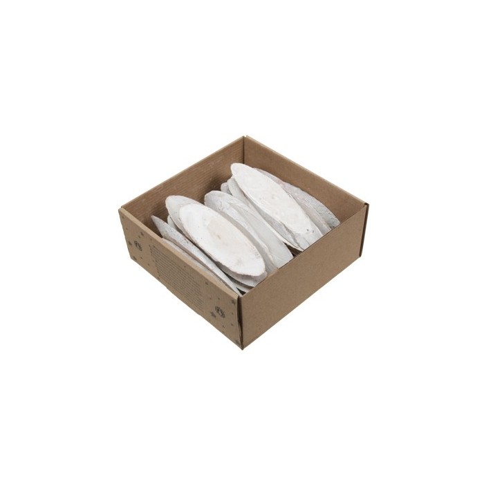 MADERA OVALES 1 BLANCAS 10-12 cm 25uni CAJA