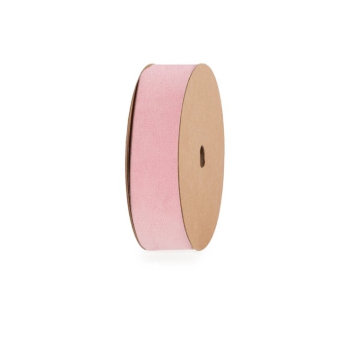 CINTA TERCIOPELO ROSA DOBLE 25mmX15m