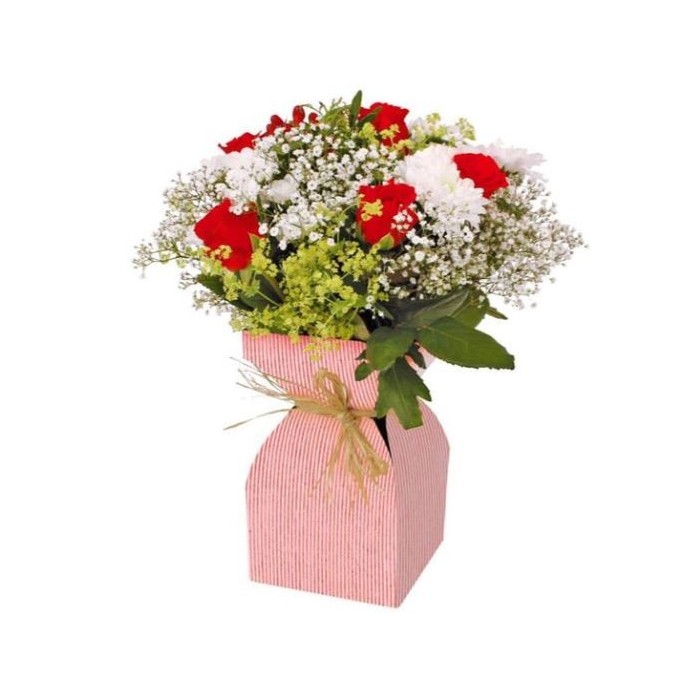 PORTABOUQUETS VERMELL 20 UNI 11,5xH21cm