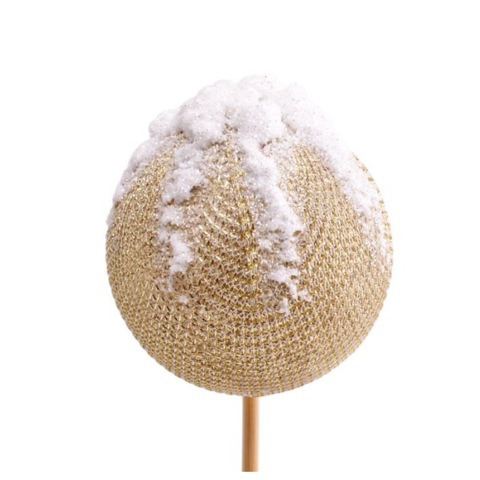 PICK BOLA ORO NIEVE 8cm. stick 50cm 10u