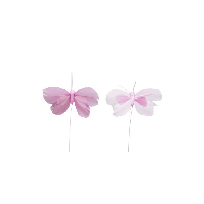 PAPALLONES PLUMA 8cm 48pc Rosa/Rosa