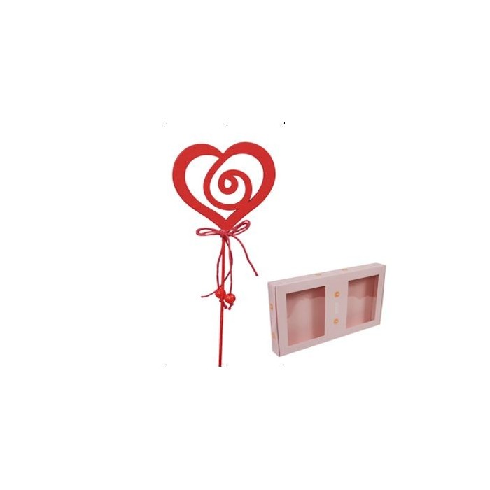 PICK CORAZON-ROSA 7x7cm 18uni ROJO