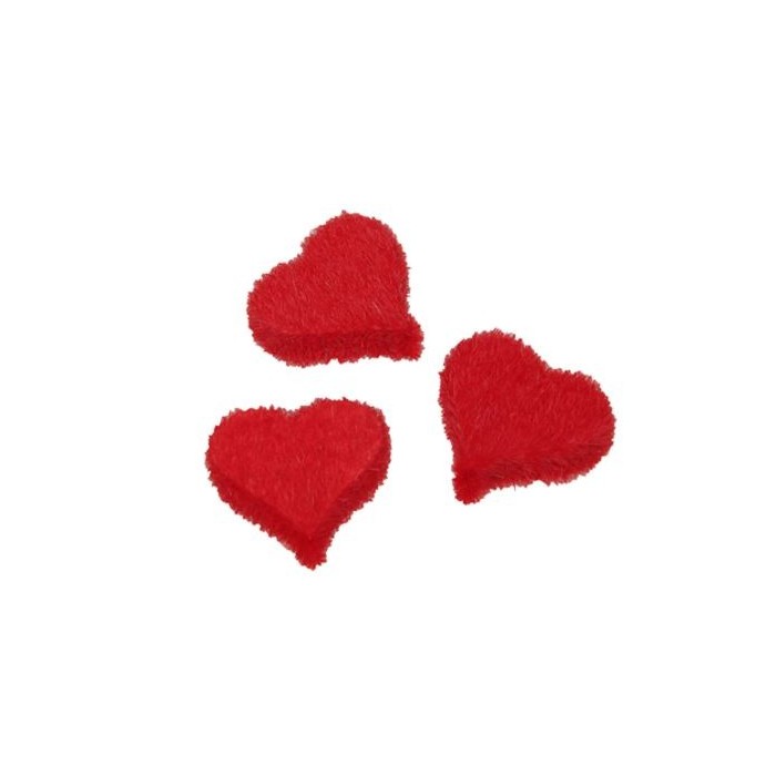 CORAZONES ROJO FLOCK 3cm CAJA 24uni