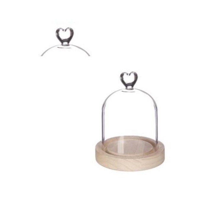 VIDRE CAMPANA COR BASE FUSTA D10 H13cm