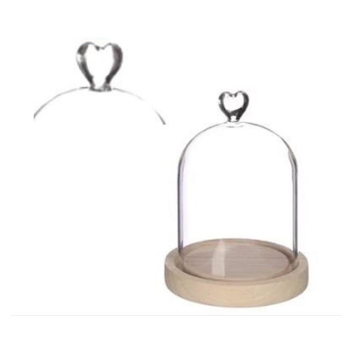 VIDRE CAMPANA COR BASE FUSTA D12 H16cm