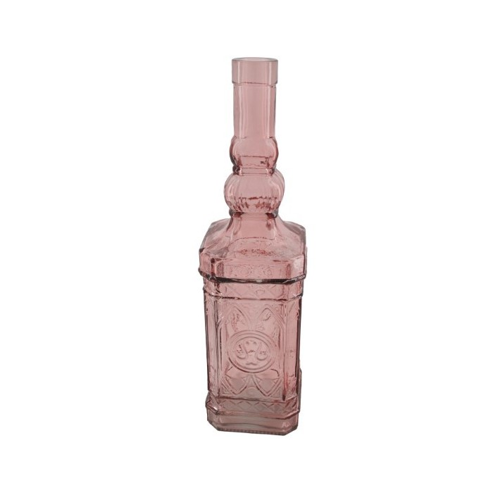 CRISTAL BOTELLA DECO ROSA D15x47cm