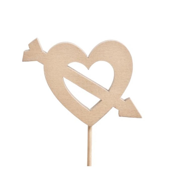 PICK COR CUPIDO 5.5cm PAL 10cm NATURAL 10u