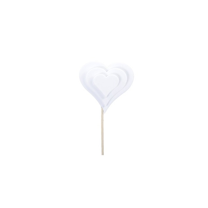PICK CORAZON FOAM BLANCO TRIPLE 8CM 12UNI