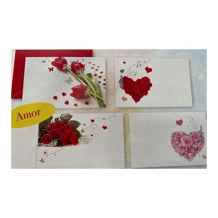 TARGETES I SOBRES 4TEMAS 100uni AMOR