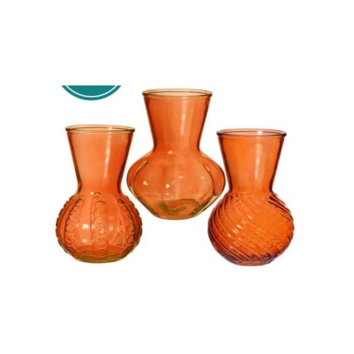 CRISTAL JARRON NARANJA KRISTAL D13 H18CM 3MOD UNI