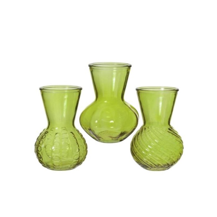 VIDRE GERRO VERD KRISTAL D13 H18CM 3MODELS UNI