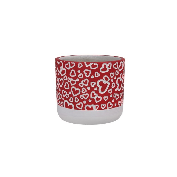 CERAMICA CIMENT CUORE D12x10.5cm VERMELLA