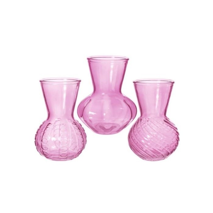 VIDRE GERRO ROSA KRISTAL D13 H18CM 3MODELS UNI