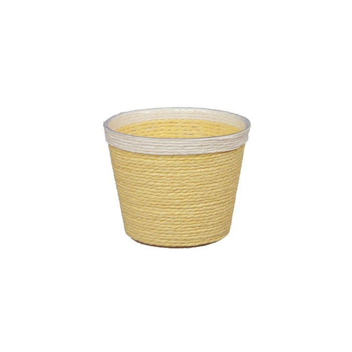 MACETA AMARILLA PAPEL D12x10cm