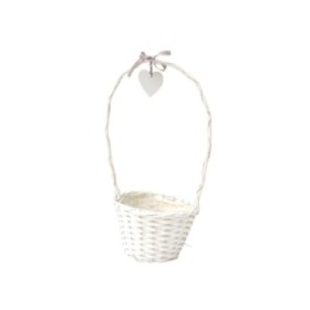 CISTELLS GARDEN amb cor  D24cm H16 BLANC