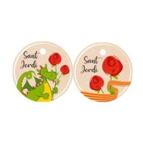 TARGETES, SANT JORDI RODONA d.5cm 50 uni