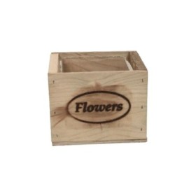 CAJON MADERA CUADRADO 18x16cm FLOWERS ES14