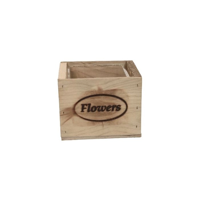 CAJON MADERA CUADRADO 18x16cm FLOWERS ES14
