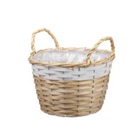 CESTO REDONDO natural/blanco D23x15cm