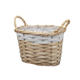 CISTELL OVAL natural/blanc D18x12x13cm