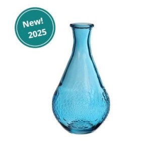 CRISTAL JARRON DAHLIA AZUL D9 H16CM